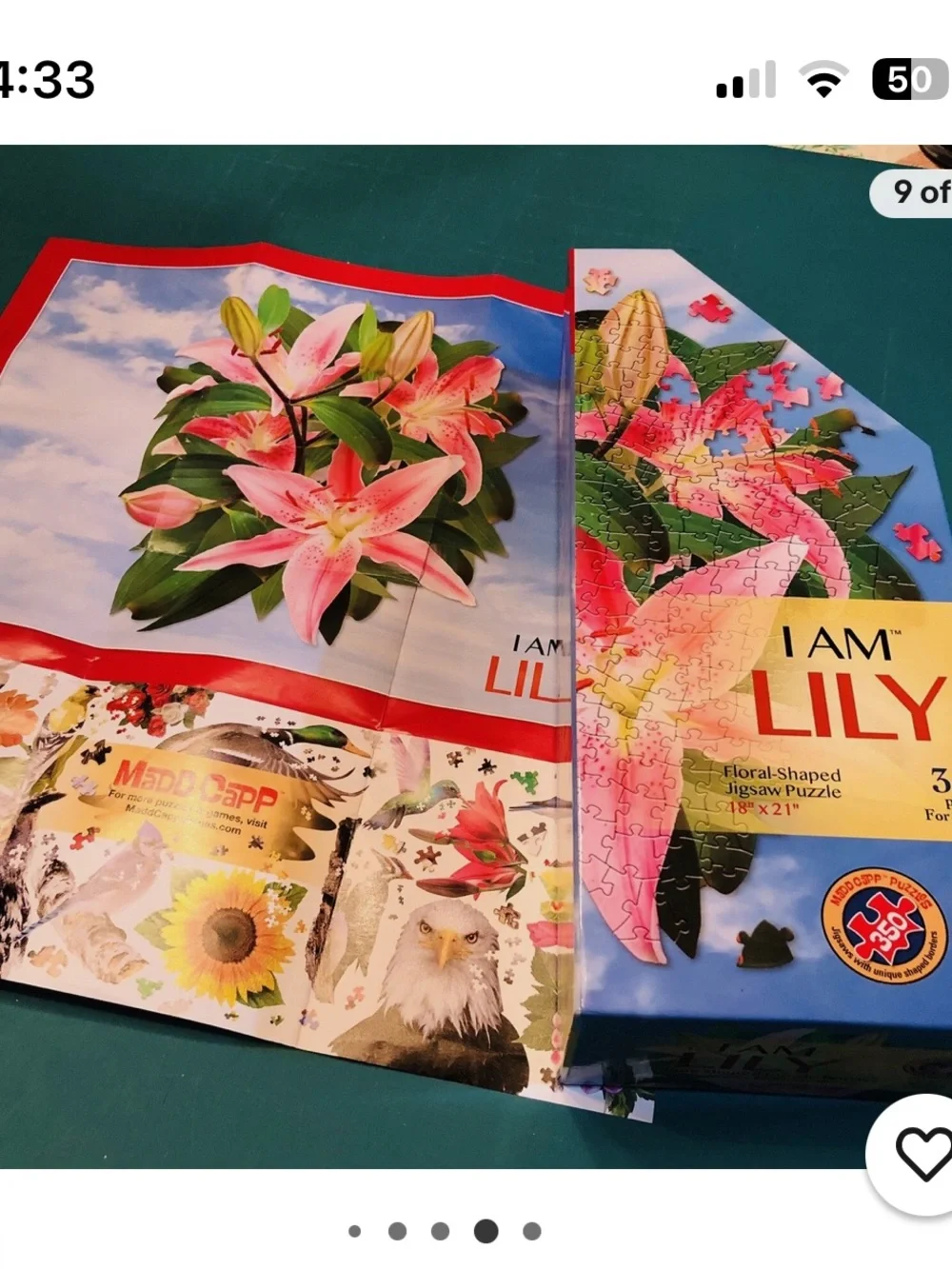 “I AM LILY” Floral Jigsaw Puzzle - Pink & Green | 350 Pieces